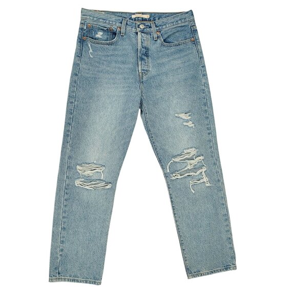 Levi's Jeans Size 30 Women's Light Wash Fly Button Wedge Straight Leg NWOT - Picture 1 of 12
